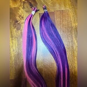New without tags 32 pink and purple 18 inch eye tip hair extension